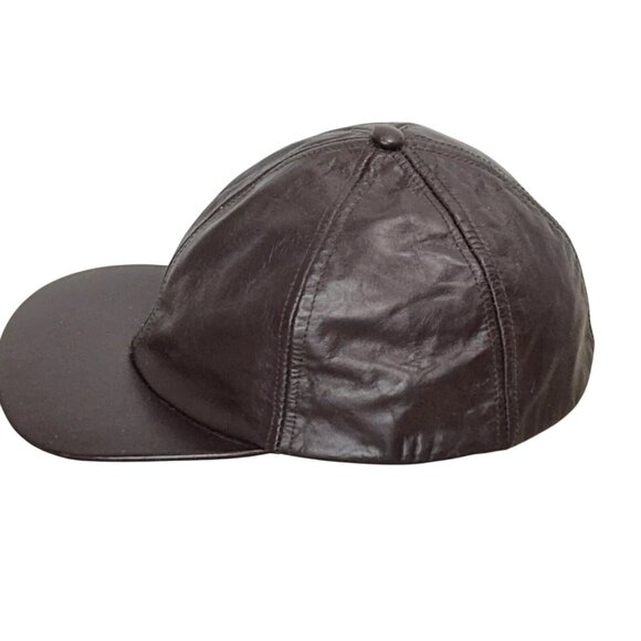 Capas NY Genuine Leather Brown Baseball Cap XL - Picture 3 of 7